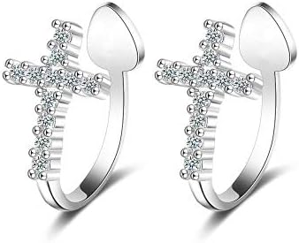 CZ Criss Cross Clip on Cuff Wrap Hoop Earrings for Women Girls S925 Sterling Silver Non-Pierced Ears Pave Crystal Diamond Small Cartilage Crawler Sweep Earring Delicate Flat Jewelry Gift