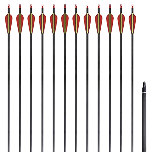vidaXL 12x Frecce per Archi Ricurvi Standard in Carbonio Longbow Tiro Faretra