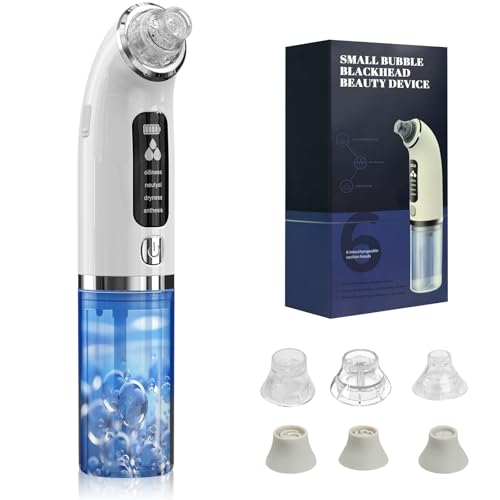 Shiptree Mitesserentferner Porenreiniger Gesicht, Mitesser Entferner Sauger Nase Akne Pickelsauger mit 3 Modi 6 Saugspitzen & Sichtbarem Wassertank
