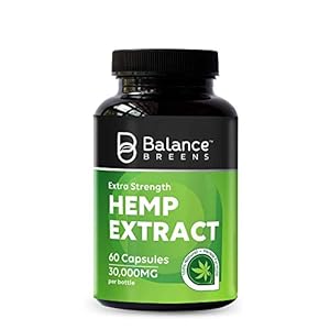 Balance Breens Hemp Extract Capsules 30,000 mg per Bottle – Supports Brain Functions, Immune Support – Rich in Omega 3-6-9 Fatty Acids