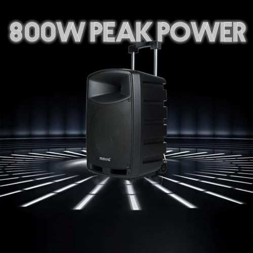 Image of PERSANG Octane 9 Premium Singing Trolley Speaker (15) 38.10 cms | 800W Peak Power | 2X UHF Wireless Mic | Upto 6 Hours Playtime | 38.1 cm Driver, Bluetooth, Aux, USB, SD Card & FM