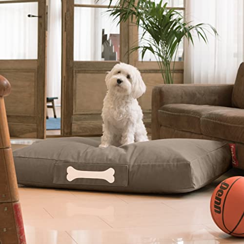 Fatboy® Doggielounge Stonewashed | Hundekissen Taupe | Abwaschbares Hundebett für große und kleine Hunde