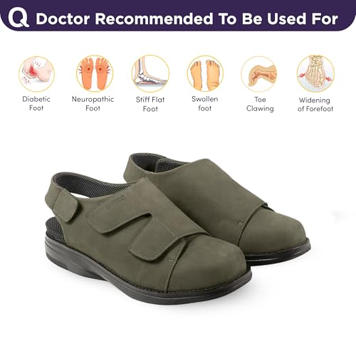 Image of DC2 Ancona Diabetic Sandals for Men | High Adjustability | Wide Fit | Seamless Lining | Genuine Leather Diabetic Footwear | Neuropathy Footwear