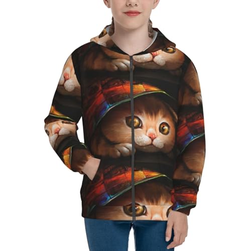 Animal Cartoon Style Kid Hoodies Boys Zip Up Sweatshirts Girls Pullover with Pocket3
