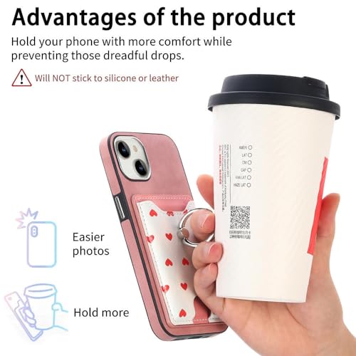 Étui portefeuille en cuir magnétique pour iPhone 15 avec porte-anneau ENILSA - 7