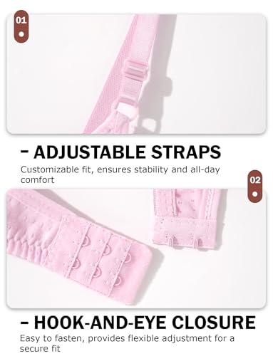 SEAUR Girls Training Bras Cotton Comfortable Teenager Bralette Soft Breathable Chest Double Lined Adjustable 3 Packs3