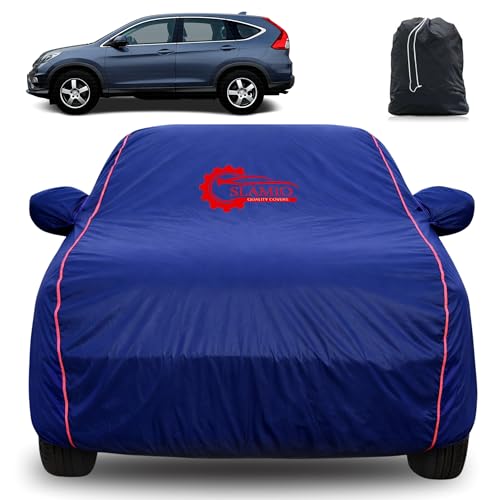 Image of 100% Waterproof Car Cover for Honda's CRV 2012-2017 | All-Weather, Dustproof & UV Protection | Heavy-Duty 3-Layer Fabric | Custom Fit with Mirror & Antenna Pocket | Navy Blue
