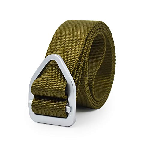 UltraKey Tactical Belt, Nylon Webbing Web Belt with Metal Buckle for Outdoor Sports and Hunting Green