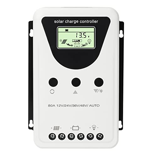 Snowtaros 80A MPPT Controlador de Carga Solar, 12V/24V/36V/48V Auto Doble Salida USB, 100V Max Voltaje de Entrada Regulador de Panel Solar para Gel Sellado Inundado Batería de Litio Cover