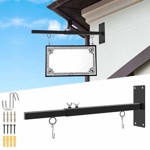 Upgraded Scalable Hanging Sign Bracket, 20"-28" Scroll Bracket Banner Hanger