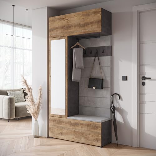 Muebles Slavic Armario Vestidor con Tapicería TEJO - Largo de 150 cm - Vestidor en Estilo Moderno - Roperos de Dormitorio para Salón, Comedor - Armario Grande