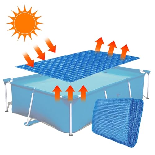 220x150 Manta Térmica para Piscina Solar, Manta De Retención De Calor para Piscina, Cubierta Solar De Burbujas - Cubierta Solar Resistente Al Desgaste para Piscinas con Función De Aislamiento