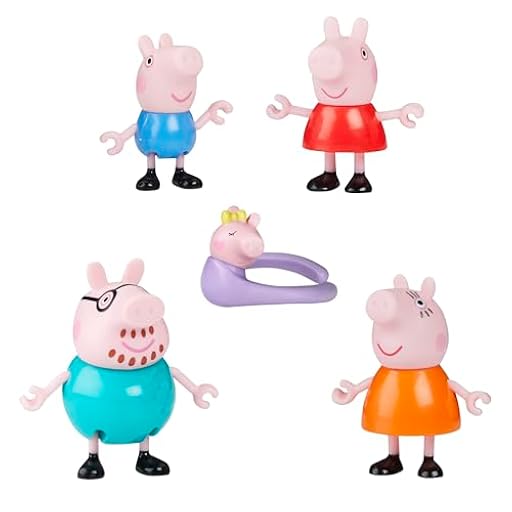Peppa Pig Hasbro, Peppa y su Familia de Cinco, Muñecos para Niñas y Niños Pequeños, 5 Figuras de Personajes de la Serie, Accesorios para Casa de Muñecas, Color Rosa, Regalo de Juegos | Ya disponible en tu tienda friki favorita! En mundofriki.es!