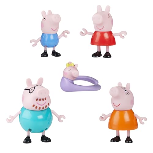 Peppa Pig Peppas fünfköpfige Familie Figurenset, Pink