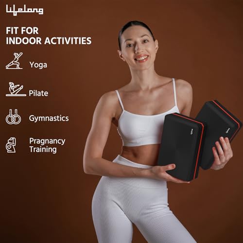 Lifelong Yoga Blocks - Dual Colour Yoga Bricks Pack of 1 for Men & Women, Balancing Yoga Bricks with EVA Foam & Soft Surface, Triple Layer for Balance, Support & Cushion-Exercise Equipment for Home 6 41QiV4CCNGL