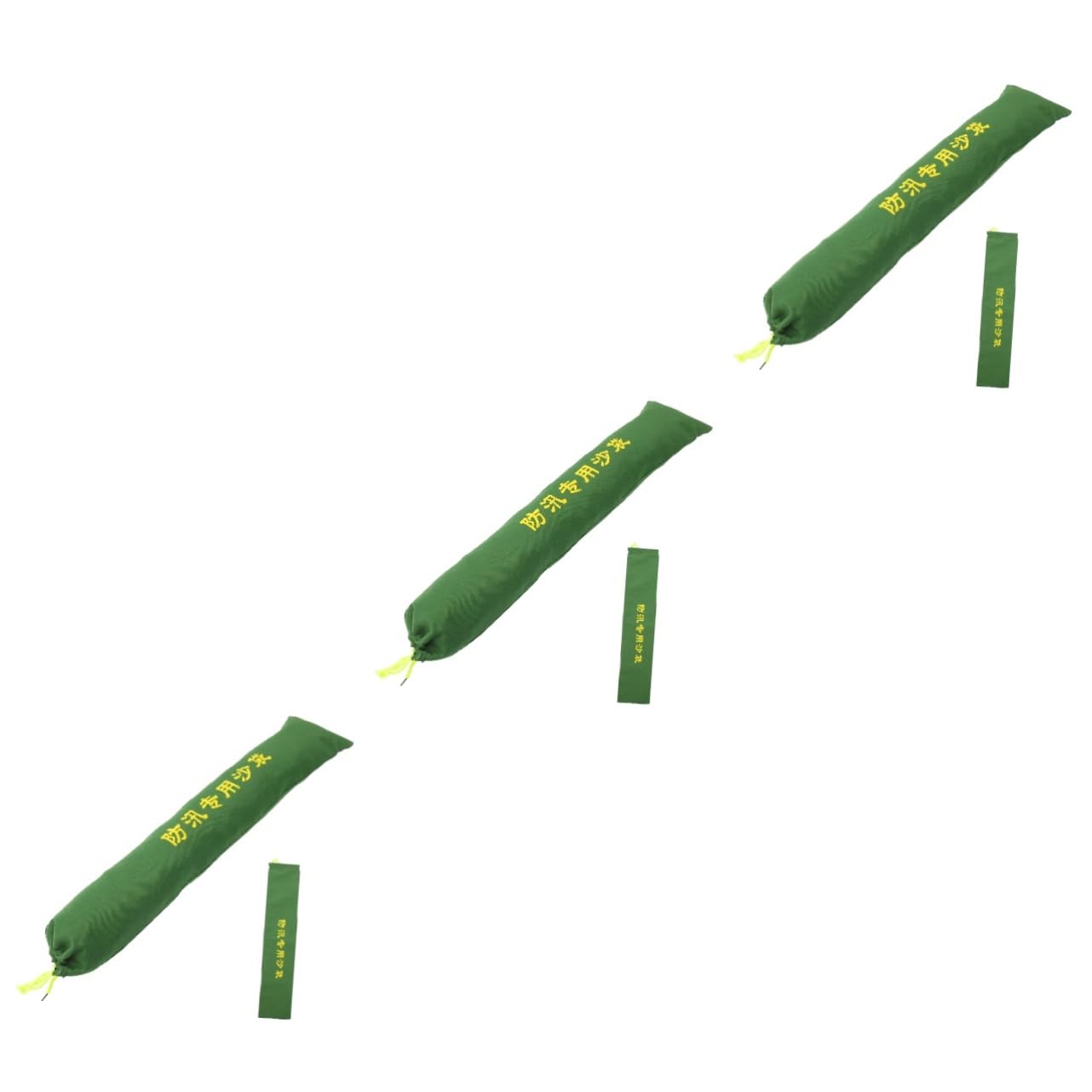 STOBOK 3pcs Flood Control Sand Bar Empty Sandbag Water Diverter Anti-flood Sandbag Door Water Barrier Garage Water Barrier Door Water Stopper Fitness Drawstring Olive Green Canvas Strip