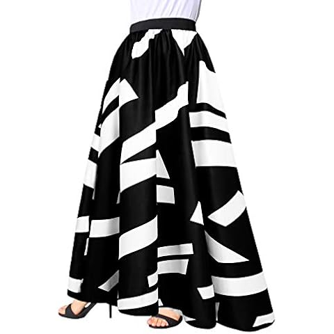 Afibi Women Chiffon Mopping Floor Length Big Hem Solid Beach High-Waist Maxi Skirt (Medium, Black 3) Cover