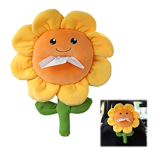 Fofetbfo Sunflower Plush Tissue Holder Cute Tissue Box Cover Cartoon Animals Paper Holder Napkin Box Paper Storage for Car Home Kitchen Office Bathroom