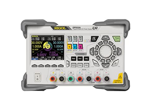 RIGOL DP832A DC Fuente de alimentación, 3 salidas, 30V/3A || 30V/3A, 5V/3 A, 195 W, baja ondulación y ruido: <350 uVrms/2 mVpp, resolución de pantalla: 1 mV/1 mA, 3 años de garantía Cover