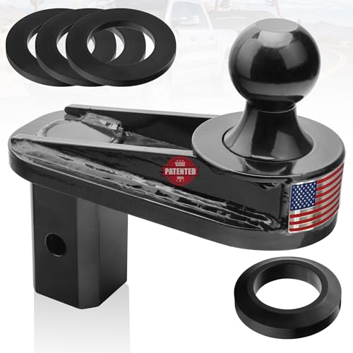 TOWGUARD 6 Offset Gooseneck Ball Extender 2-5/16 Hitch Ball 25 000 lbs GTW / 5 000 lbs VTW Cab Clearance Solution for Short Bed Trucks Reinforced Rib Structure Polyurethane Stabilization System