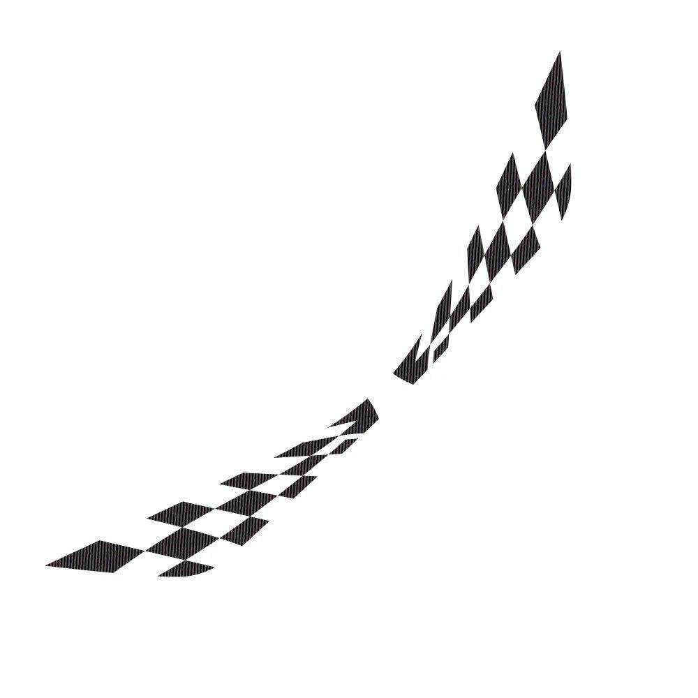 Dabhuoc Carbon Fiber 2Pcs Car Door Side Lattice Vinyl Film Stickers Racing Auto Body Decor Decal Accessories(Carbon Fiber)