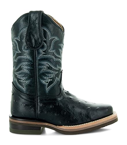 Soto Boots Kids Ostrich Print Cwoboy Boots K40064