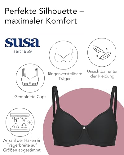 Susa Spacer BH Damen mit Bügel Catania I Damen-BHS aus atmungsaktivem Spacer Material I Angenehmes Hautgefühl I Cups ohne Naht vorgeformt I… – Ansicht 6