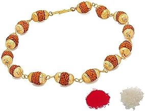 WEOL Rudraksh Rakhi For Brother Bracelet Rakshabandhan for Brother With Roli Chawal (Pack of 1)