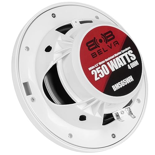 Image of BELVA BMS65WH 500W Peak (250W RMS) 6.5 inch 2-Way White Coaxial Marine Speakers for Boats /ATV /UTV /SxS /Powersport