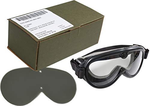 Genuine US Army GI Sun, Wind & Dust SWDG Military Goggles - Black with 2 Lenses Included (USA Made)
