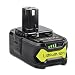 Produktbild DASNITE Upgrade Ersatz 18 Volt 4 Ah Akku für Ryobi 18 V Akkupack mit LED-Anzeige Kompatibel mit Ryobi 18 V Elektrowerkzeug Akkus P104 P108 P102 P103 P105 P107 P109 RB18L50 RB18L40 RB18L25 RB18L15