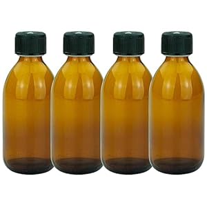 mikken 4 Braune Glas Laborflaschen 250ml