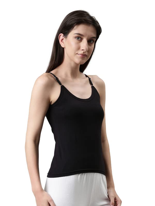 Image of Dixcy Slimz Solid Slim Fit Scoop Neck Sleeveless Cotton Camisole for Women