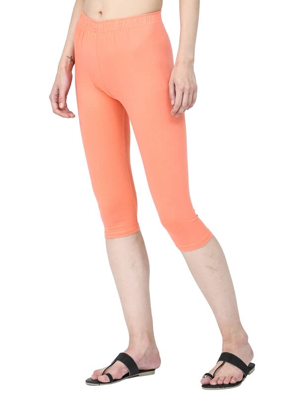 Image of Robinbosky Premium Stretchable Cotton Capri Legging for Women | Suitable for Formal wear & Casual wear | High-End Elastic Makes. The Leggings Squat Proof and Durable for Travel, Yoga, & Workout.