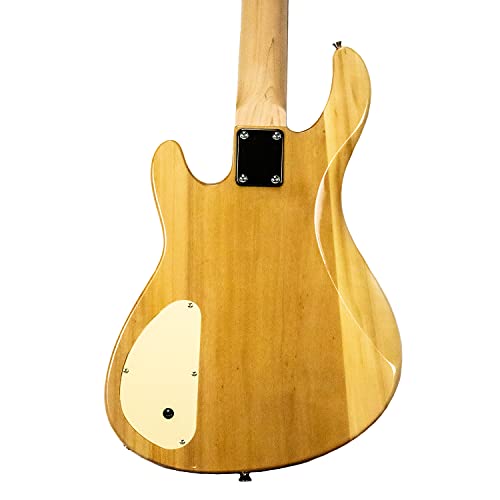 Sawtooth 4 String Mod24 Series Natural Flame Maple 24 Fret Electric Bass Guitar W Fishman Fluence Pickups And Padded Gig Bag, Right, (St-Jb24-Nfg-2) #TOP4