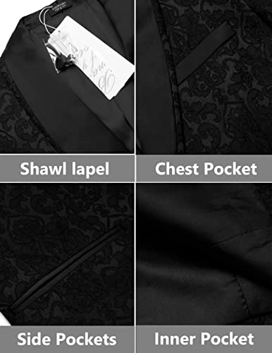 COOFANDY Men's Floral Tuxedo Suit Jacket Slim Fit Dinner Jacket Party Prom Wedding Blazer Jackets4