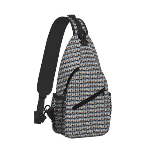 Bolsa de pecho cruzada para mochila de senderismo diaria ligera con estampado 2