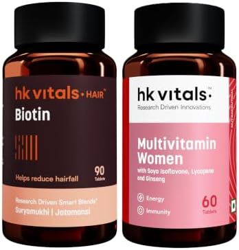hk vitals Biotin, 90 Tablets + Multivitamin Women, 60 Tablets