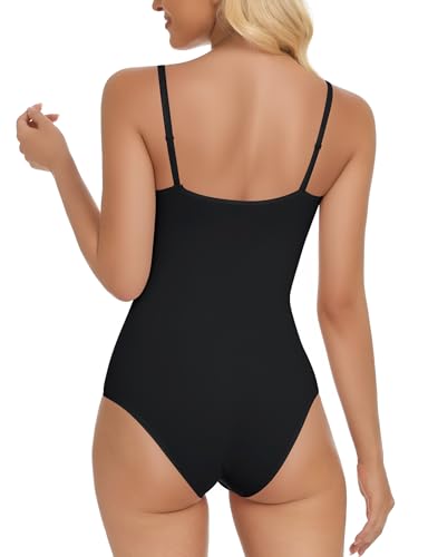 Women Sexy Spaghetti Strap Square Neck Thong Bodysuit Backless Camisoles Halter Tank Top3