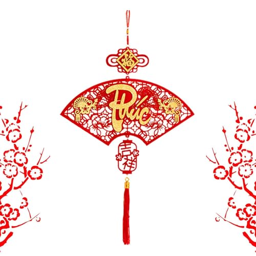 Mixnexorad Decoración de Año Nuevo vietnamita,Decoraciones de Año Nuevo vietnamita 2025 - Decoración Colgante del año de la Serpiente | Adornos de Año Nuevo Chino 2025, Amuleto de la Suerte de