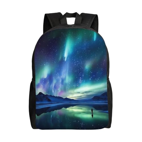 Northern Lights Laptop Backpack for Women Men College Backpack Work Business Computer Bag Lightweight Bookbag Teacher Nurse Bags Casual Daypack Purse Travel Bag for Gift