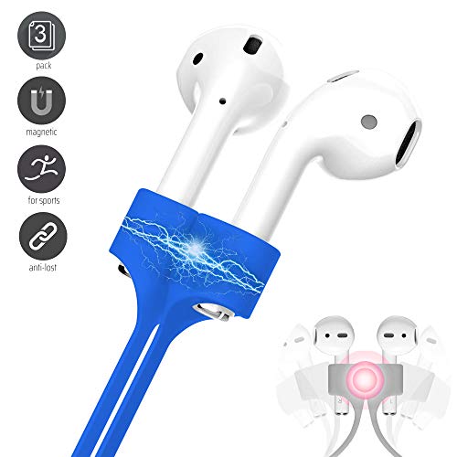 Image of Ultra Strong Magnetic Airpod Pro Strap Anti-Lost Cord Sports Lanyard Compatible with Airpods 3rd 2nd Generation Pro 3 2 1 (3 Blue)