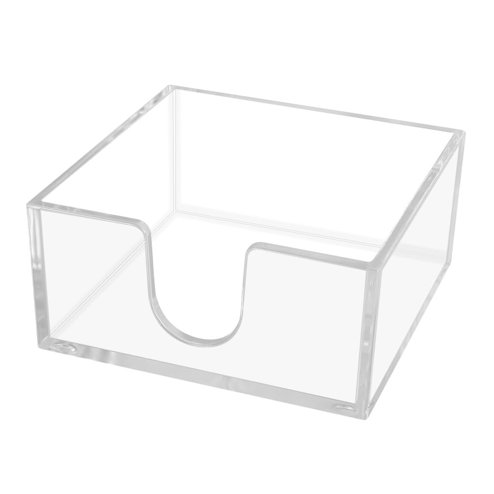 Tissue Holder, Clear Acrylic Napkin Dispenser Square Buffet Paper Tray for Bathroom Kitchen Countertop Dresser