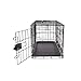 Amazon Basics Zusammenklappbarer Hundekäfig aus Metalldraht mit Bodenschale, Einzeltür, schwarz, L 56 x B 33 x H 40 cm
