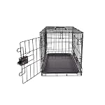 Amazon Basics Portable, Foldable Metal Wire Dog Crate with Removable Tray, Single Door, Divider Panel, Quick Setup, 30 x 19 x 21 in, Black - Image 3