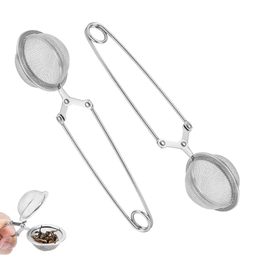 2 Piezas Pinzas para Té Colador de Té Esférico de Acero Inoxidable Infusor de Te en Forma de Bola para Té Frutas Especias Hierbas Condimentos