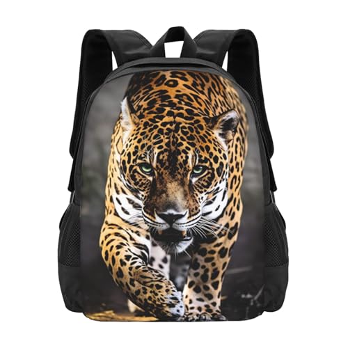 Mochila de día ajustable de leopardo para viajes urbanos