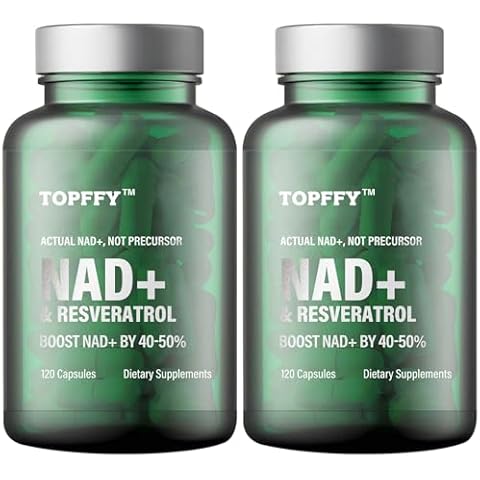 Topffy NAD+ & Resveratrol Supplement, 240 Softgels NAD+ Boosting Supplement for Max Absorption for Support Cellular Energy Aging Defense Cover