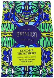 Orinoco Ethiopian Yirgacheffe 2.5lb bag, Medium Roast, Whole Bean Coffee, 100% Arabica beans