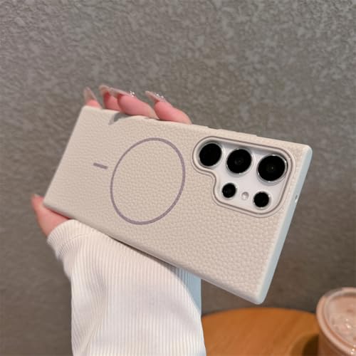 Étui cuir Samsung S24 violet rétro premium compatible chargeur induction - 3